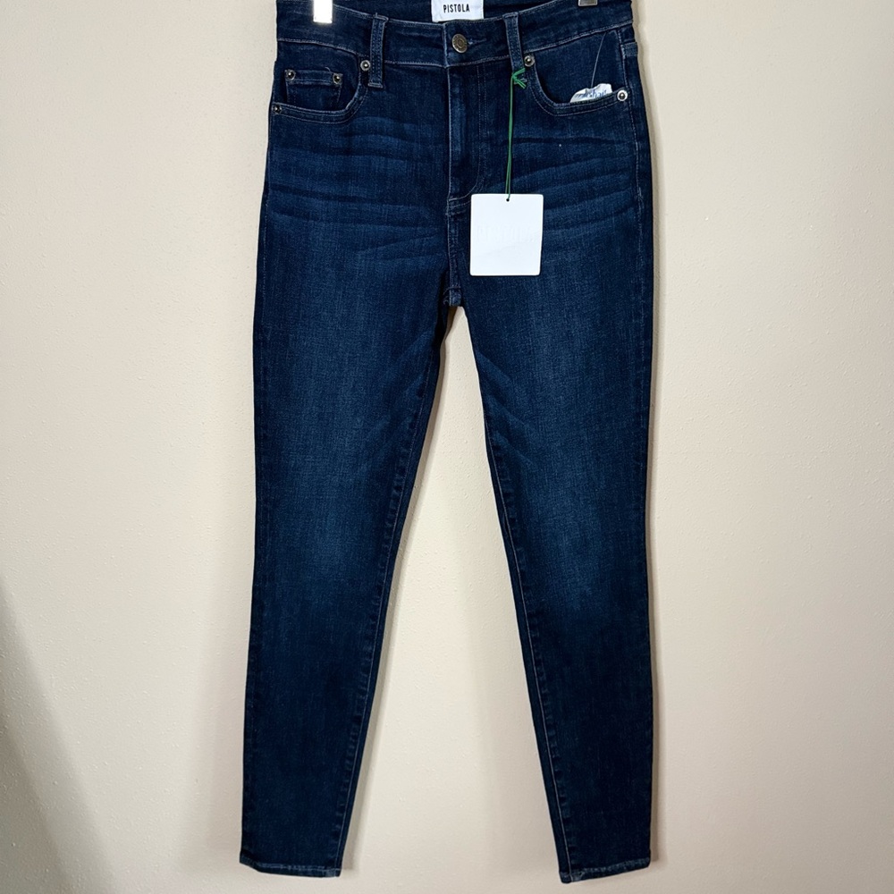 Pistola NWT High Rise Skinny Jeans Dark Wash Size 26 Stretch Denim - Picture 2 of 6